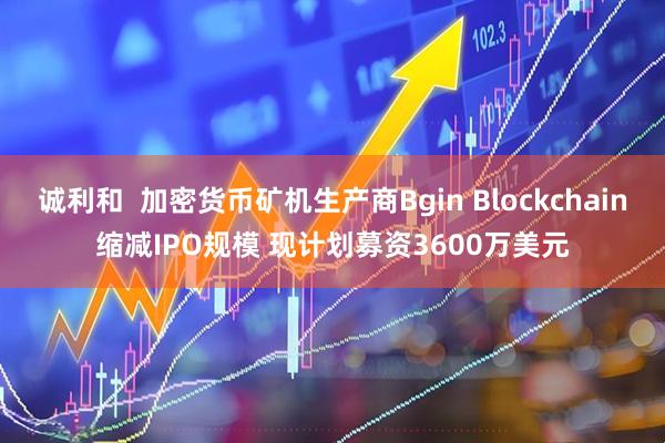 诚利和  加密货币矿机生产商Bgin Blockchain缩减IPO规模 现计划募资3600万美元